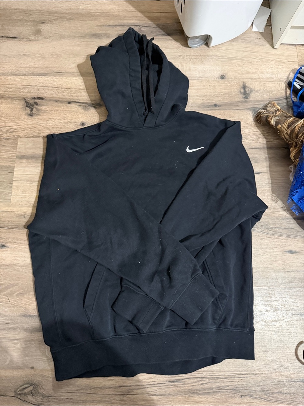 Nike Black Pullover Hoodie with White Swoosh